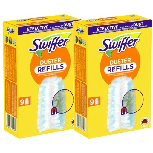 Набір 2 штук 2x запас до швабри для пилу Swiffer 9 штук, фото 1