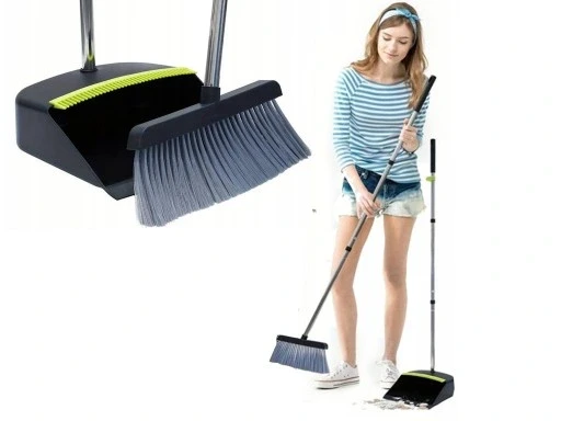 2-в-1 набір для прибирання: мітло щітка совок лінивець
