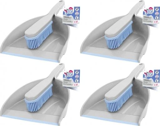 Набір з 4 одиниць: набір York з мітлою гумовою щіткою та совком X4