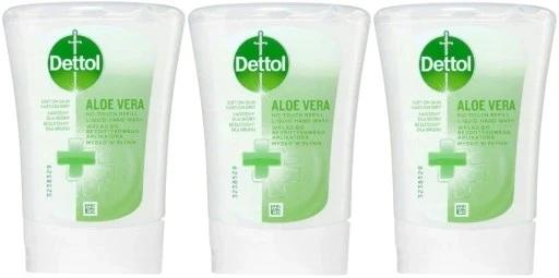 Набір 3 штуки 3 штуки антибактеріальне рідке мило з алое + вітамін е 250мл Dettol