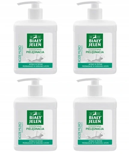 Набір 4 штуки білий цвірінь рідке мило з козячим молоком 4x500мл