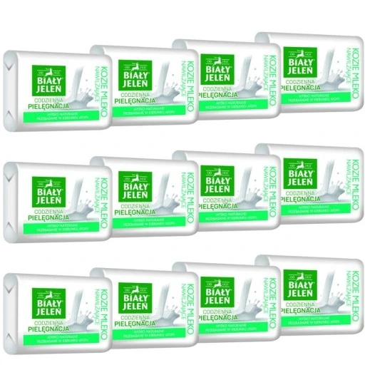 Набір з 12 штук білого оленя натуральне мило козяче молоко та льон 12 шт. 100 г