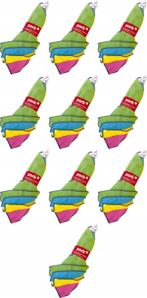 Комплект 10 штук ганчірок з мікрофібри York універсальні вбираючі 4 штуки в упаковці шт. 10