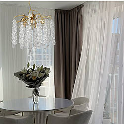 Кришталева люстра "Гліцинія" з алюмінієвим каркасом на 4 лампи, золото  38см