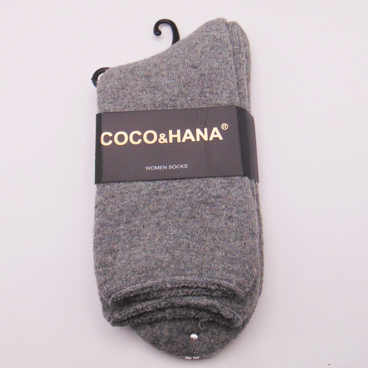 Вовняні шкарпетки без гумки з махрою 36-41 сірі Coco Hana, фото 1