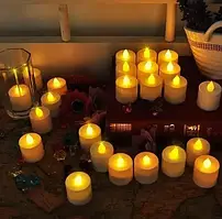 Набір електронних світлодіодних свічок на батарейках, 24 шт
