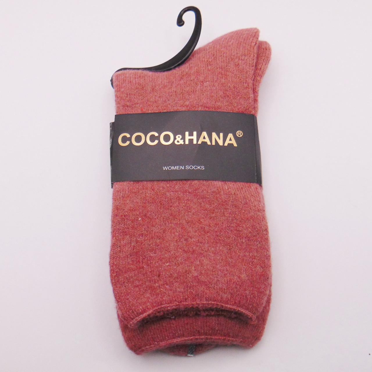 Вовняні шкарпетки без гумки з махрою 36-41 рожеві Coco Hana, фото 1