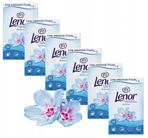 Lenor ароматизовані серветки для прання Aprilfrisch 6x34 шт., фото 1