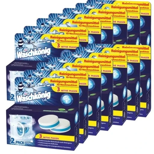 Набір 14 штук Der Waschkönig таблетки для чистки пральних машин 2 шт шт. 14 упаковок