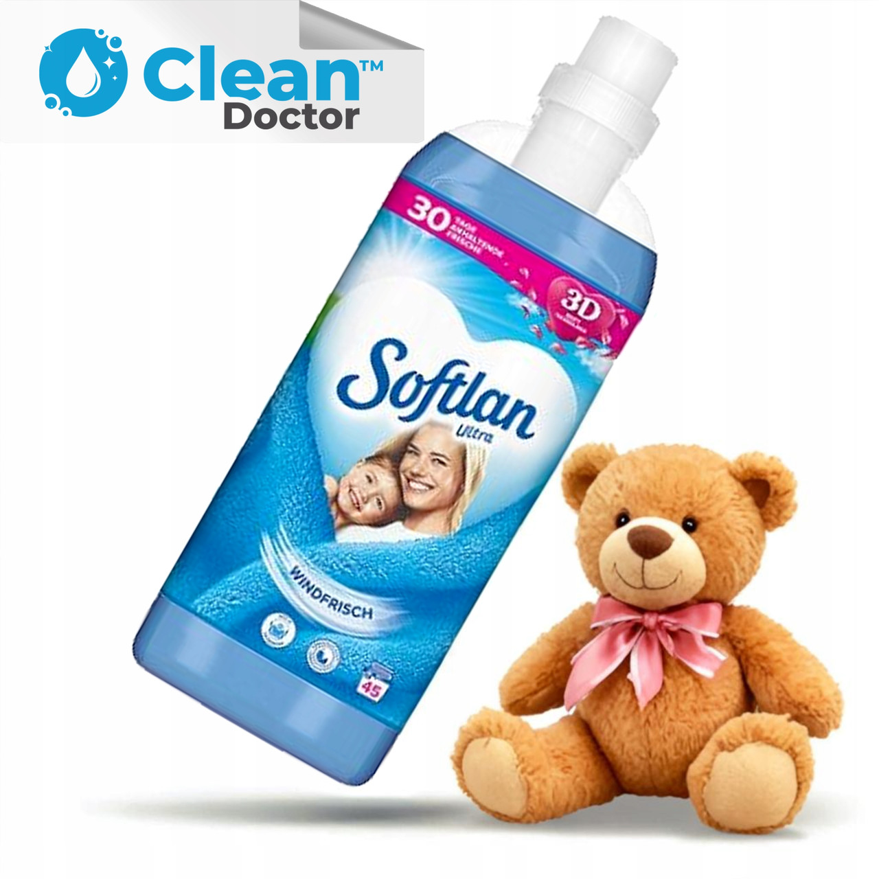 Набір 4 штуки рідини для полоскання Softlan Ultra 4x1l синій Windfrisch 180 прань, фото 1