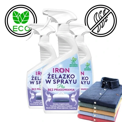 Набір з 3 штук 3x праска "iron" у спреї виправляє складки 750мл