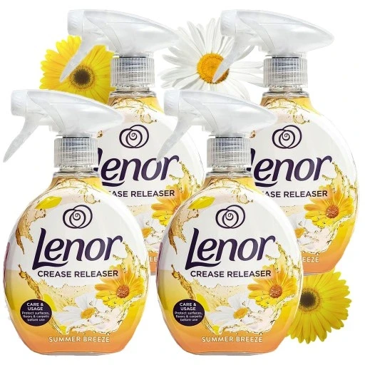 Набір з 4 штук 4x праска у спреї для випрямлення тканини Lenor Summer Breeze 500ml, фото 1