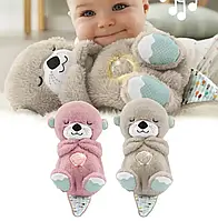 Дихаюча плюшева іграшка видра зі світлом та звуком