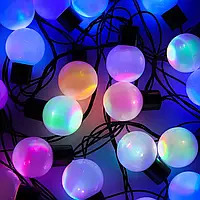 Гірлянда матова кулька 28LED 5м (флеш) 10мм, Новорічна бахрама, Світлодіодна гірлянда, Вулична гірлянда