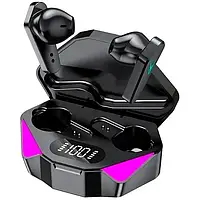 Бездротові навушники Smart TWS X15 із зарядним кейсом павер банком вакуумні ігрові bluetooth 5.0 з RGB LED підсвічуванням та