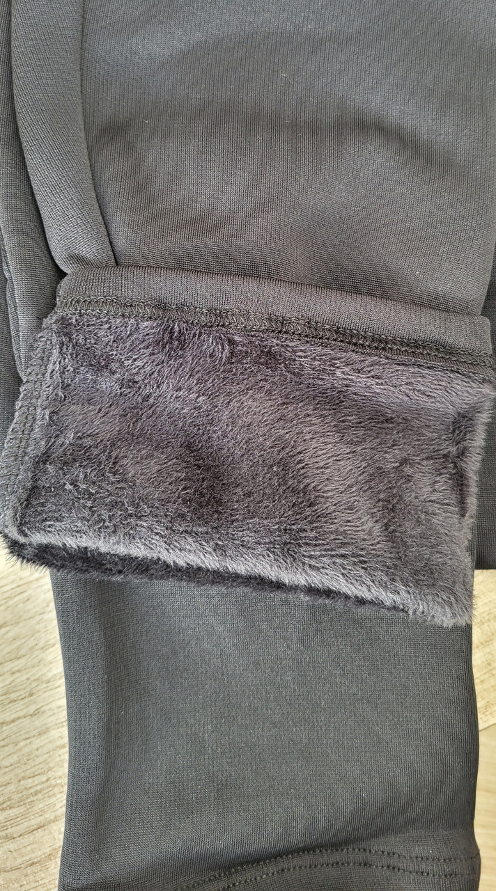 Жіночі утеплені класичні лосини великих розмірів на хутрі 52-58