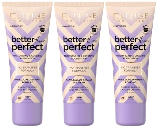 Набір 3 штуки 3 штуки флюїд Eveline "better Than 01" з гіалуроновою кислотою для регенерації шкіри