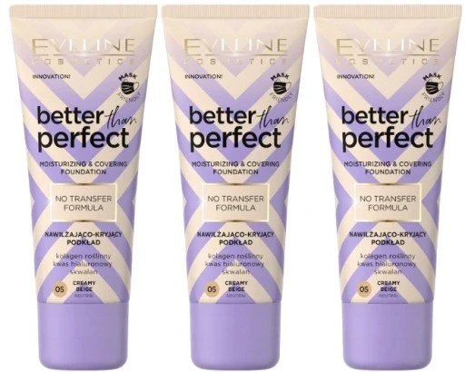 Набір з 3 штук рідкої основи "better Than 05" Eveline для сяючого природного вигляду з колагеном