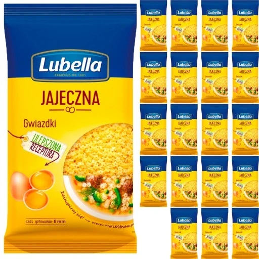 Набір 20 штук яєчного макарону Lubella зірочки 20x250g