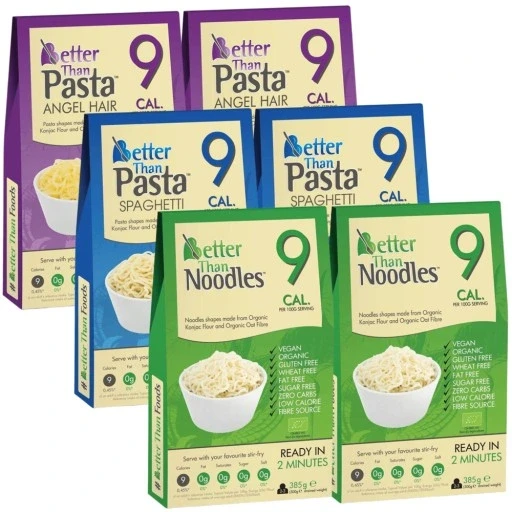 Безглютеновий біологічний макароні конджак Shirataki для кето дієти Vege 6x 385g Better, фото 1