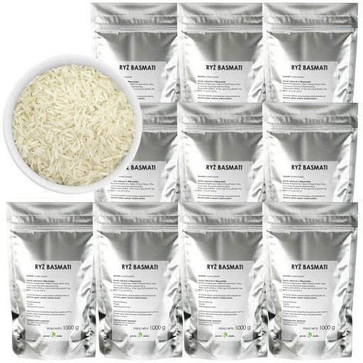Набір 10 штук білого рису басматі 10 кг довгозернистий природний гірко-солодкий