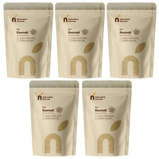 Набір 5 штук рису басматі білий екстра преміум натуральний природно здоровий 5 кг (5x1кг)
