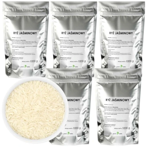 Набір 5 штук ясміновий рис білий довгозернистий 5кг