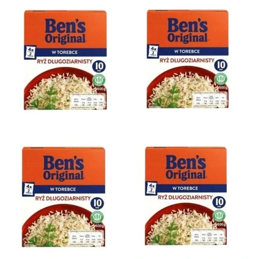 Набір 4 штук 4 х довгозернистий рис 1 кг (8шт х125 г) Uncle Ben's без глютену