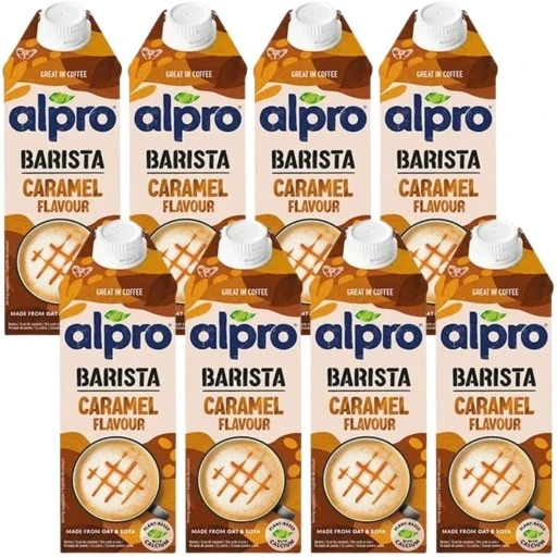 Набір 8 штук Alpro карамельний баріста напій вівсяно-соєвий баріста рослинне молоко 8x0,75л