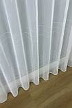 Тюль бамбук білий з легкою вишивкою клітинка висота 290 см, фото 2