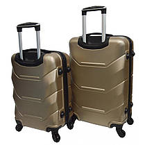 Набір валіз на колесах Bonro 2019 — 2 шт (M + L) середня і велика дорожні пластикові шампань з кодовим замком і висувною ручкою, фото 3