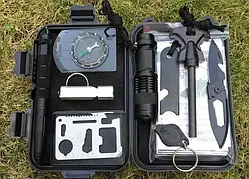 Туристичний набір інструментів для виживання 8 предметів