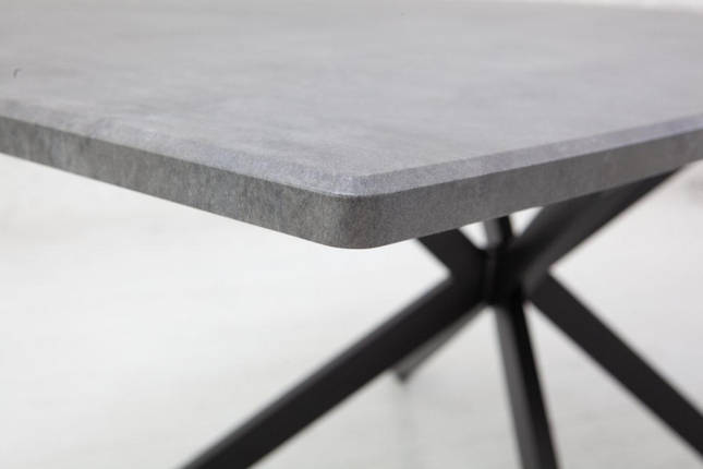 Стіл обідній розкладний Річард 1400/1800*850 мм чорний глянець / МДФ мармур темний ТМ Мікс-Меблі, фото 3