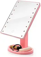 Рожевий Дзеркало з LED підсвічуванням для макіяжу Magic MakeUp Mirror