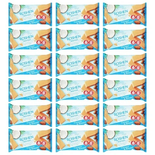 Набір 16 штук 16 штук рошен вафлі з кокосом та мигдалем 216г