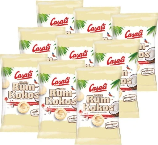Набір 9 штук (x9) Casali драже ром-кокос білі 100г