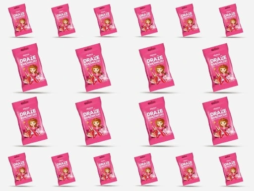 Набір 20 штук сет драже принцеси йогурт-полуничне 70гх20 горошок, фото 1