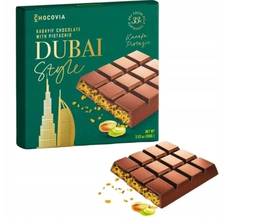 Набір з 4 штук молочного шоколаду "дубай" ідеальний на з фісташками "dubai" жіночий день, фото 1