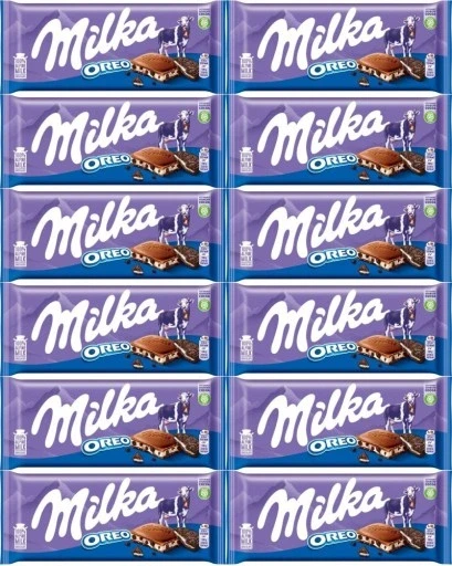 Набір 12 штук Milka Oreo 100г молочний шоколад X12