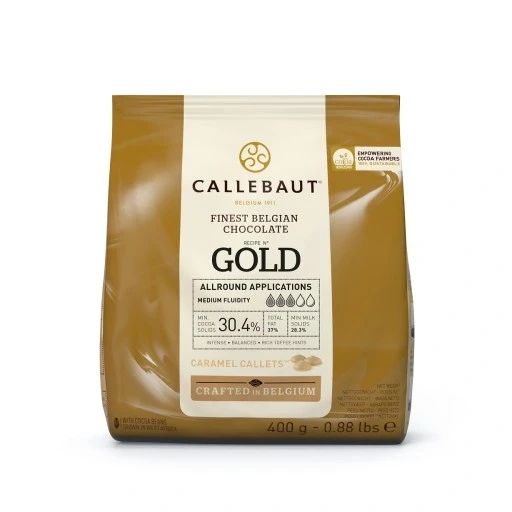 Карамельна шоколадна плитка Gold 400 г у драже Callebaut