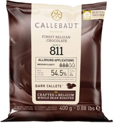 Темний десертний шоколад 400 г у драже Callebaut 811, фото 1