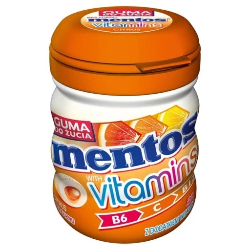 Набір 6 штук жувальна гумка Mentos Vitamins Citrus 50 г Perfetti But