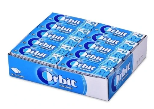 Жувальна гумка Orbit Peppermint без цукру м'ятного смаку 14г (10 жувальних конфет) шт. 30шт, фото 1