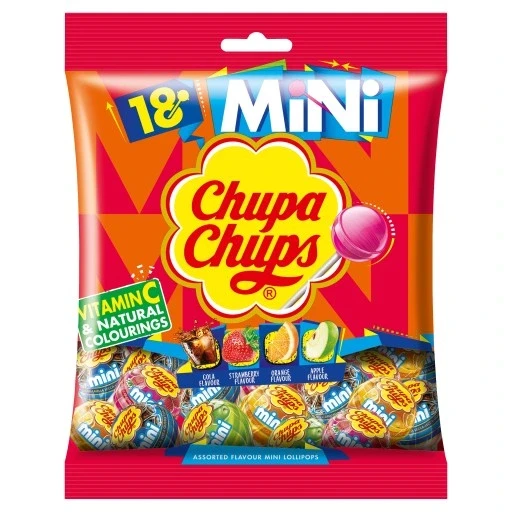 Набір 12 штук цукерок на паличці Chupa Chups Mini з вітаміном с 108г Perfetti