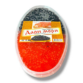 Ікра червона лососева + чорна (імітація) "Дар моря" 200 грамів