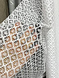 Тюль сітка біла висота 1,50 м ажурна для кухні, веранди, фото 2