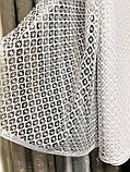 Тюль сітка біла висота 1,50 м ажурна для кухні, веранди, фото 3