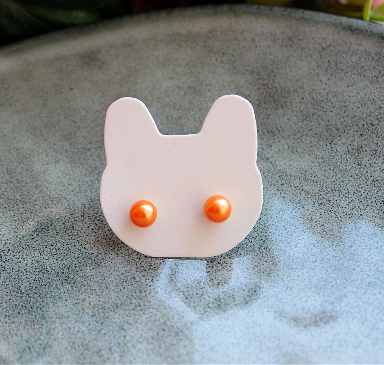 Сережки гвоздики " Оранжеві перлини", фото 1