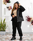 Жіночий теплий костюм штани джогери+жител NOBILITAS 50-64 чорного кольору, фото 3