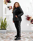 Жіночий теплий костюм штани джогери+жител NOBILITAS 50-64 чорного кольору, фото 4